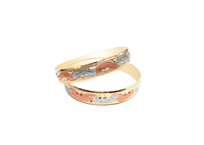 Three Tone Plated | Diamond Cut Bangles